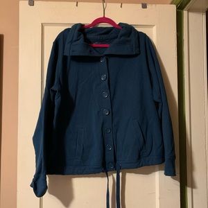 Eddie Bauer Teal Cardigan, Sweatshirt material
